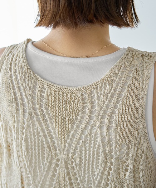 STYLE DELI ニット セーター 透かし編みニットビスチェ