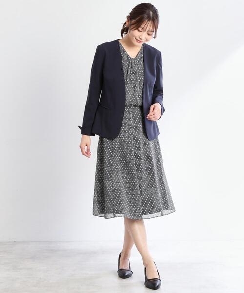 美品　リフレクト　ノーカラー　セミダブルジャケット麻混　9号 Reflect（リフレクト） ジャケット ノーカラージャケット 「フォーマル