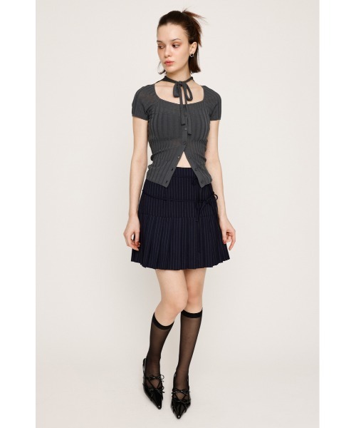 SLY（スライ） スカート DOUBLE RIBBON PLEATS SK ダブル リボン
