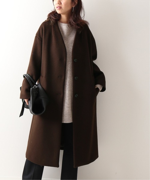 framework コート FRAMeWORK（フレームワーク） ノーカラーコート 38 ブラウン