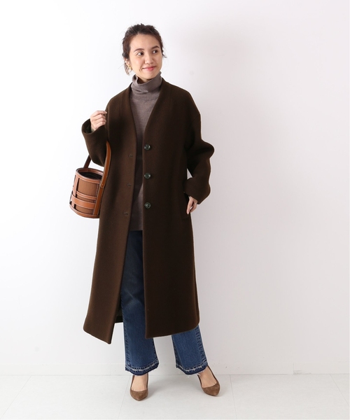 framework コート FRAMeWORK（フレームワーク） ノーカラーコート 38 ブラウン