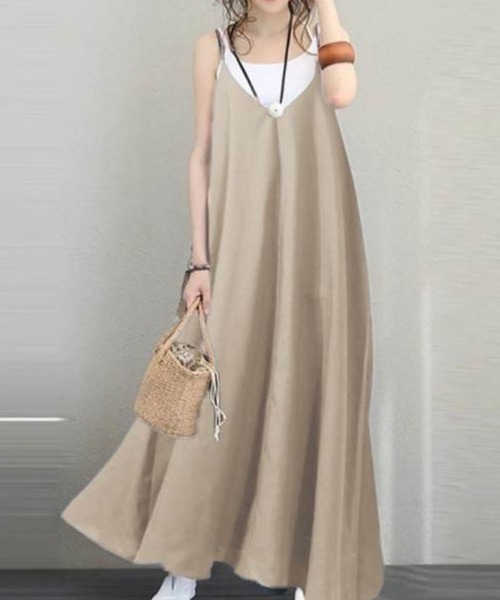 Sally Lunn スカート ゆったりノースリーブサスペンダーロング