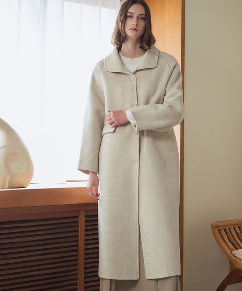 LOWO ステンカラーコート コート 2WAYポシェット付き 帽子 ハット