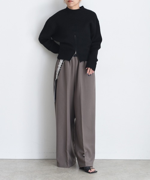 Eimee Law（エイミーロウ） スラックス パンツ テープロゴエンブロゆる