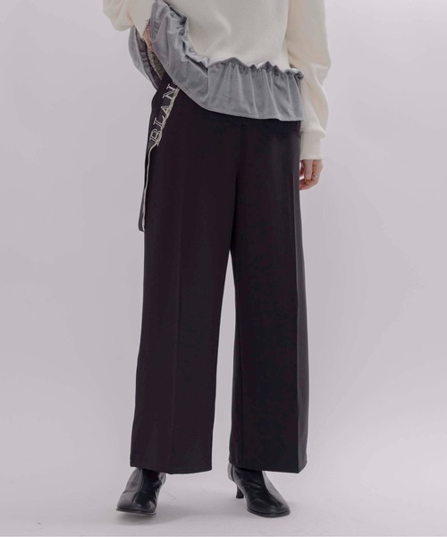 yako 様 16500円新品♡エイミーロー ロゴ入りパンツ スコットクラブ購入 Eimee Law（エイミーロウ） ワイドパンツ スラックス パンツ テープ