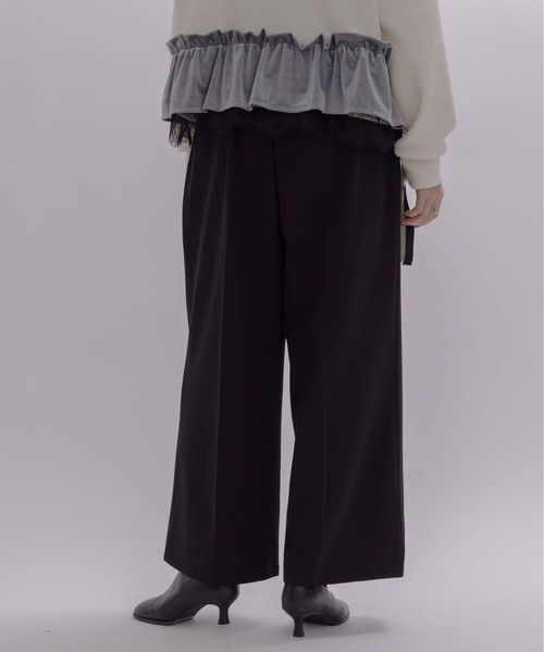 Eimee Law（エイミーロウ） スラックス パンツ テープロゴエンブロゆる