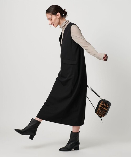 ビューティー＆ユース ユナイテッドアローズ（BEAUTY&YOUTH）/【WEB限定】ドレープツイル キーネックワンピース ウォッシャブル BEAUTY＆YOUTH UNITED ARROWS ワンピース 「WEB限定」ドレープツイル