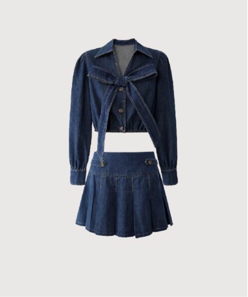LA POMME petit ラポミプチ デニムセットアップ ラポミ プチ LA POMME petit Denim Jacket Set Up （Blue