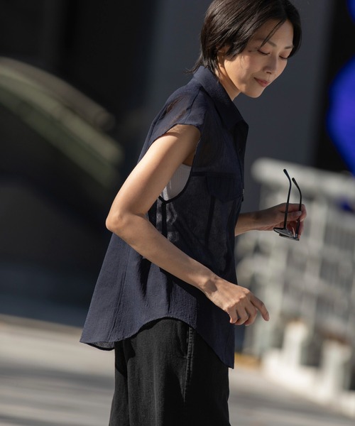 「Munich」 ノースリーブシャツ FREE ホワイト レディース_画像6