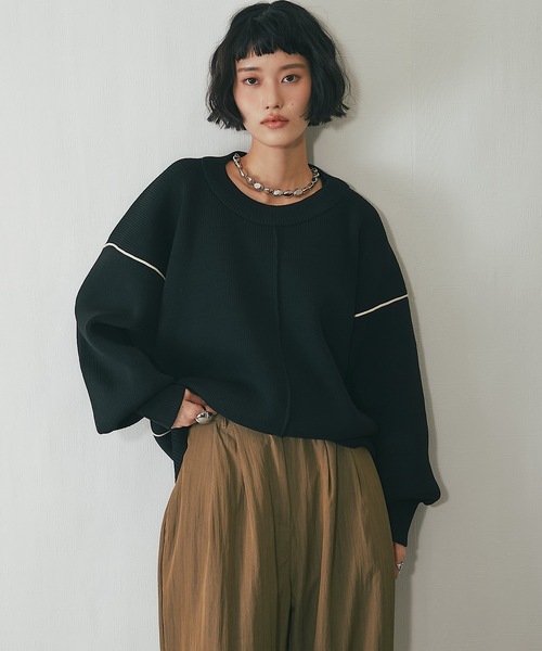 2024美品✨ セオリー Aライン プルオーバー ダンボール ニット 洗える S ニット セーター ダンボールニットコクーンラインプルオーバー