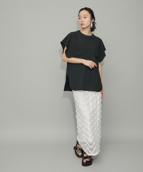 「ADAM ET ROPE'」 半袖カットソー FREE ブラック レディース_画像2