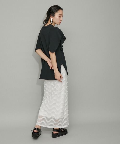 「ADAM ET ROPE'」 半袖カットソー FREE ブラック レディース_画像3