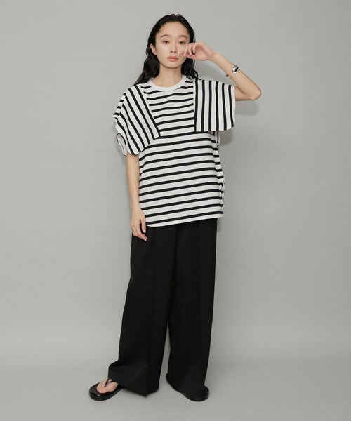 「ADAM ET ROPE'」 半袖カットソー FREE ブラック レディース_画像6