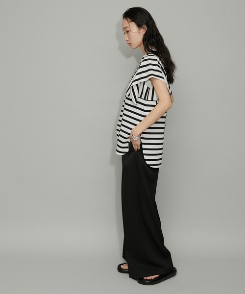 「ADAM ET ROPE'」 半袖カットソー FREE ブラック レディース_画像7