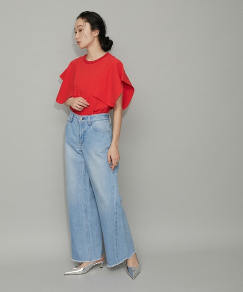 「ADAM ET ROPE'」 半袖カットソー FREE ブラック レディース_画像8