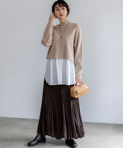 23区（ニジュウサンク） スカート 「洗える」クラッシュ プリーツ