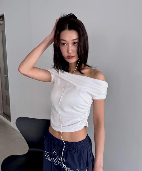 「FOLLOWIN」 半袖カットソー FREE グレー レディース_画像5