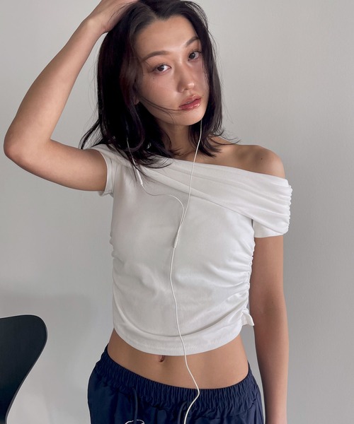 「FOLLOWIN」 半袖カットソー FREE グレー レディース_画像6