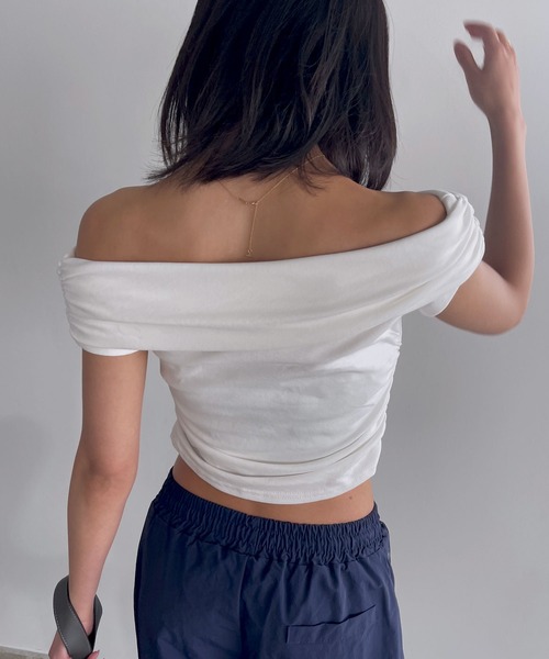 「FOLLOWIN」 半袖カットソー FREE グレー レディース_画像8