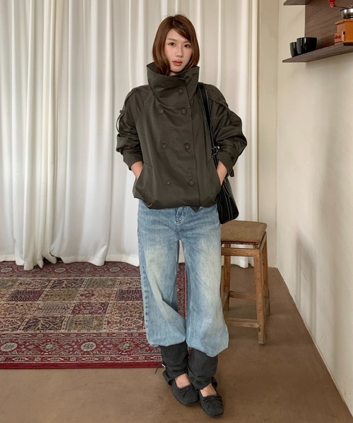 DIAVEL トレンチコート コート 「新色追加」韓国風ショートトレンチ