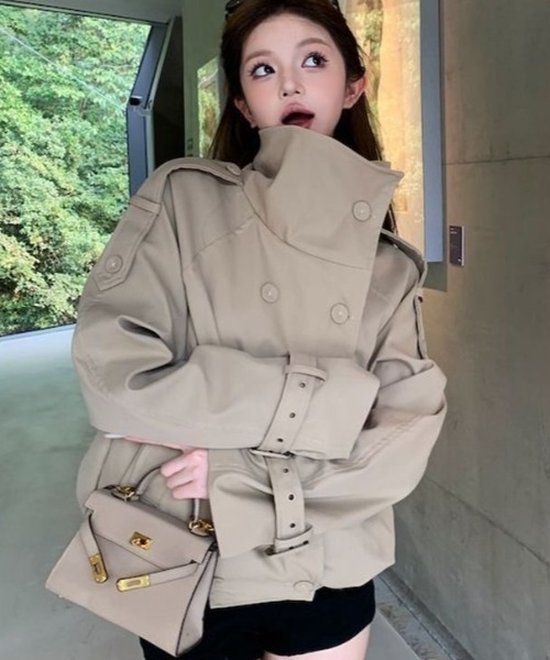 DIAVEL トレンチコート コート 「新色追加」韓国風ショートトレンチ