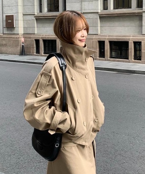 DIAVEL トレンチコート コート 「新色追加」韓国風ショートトレンチ