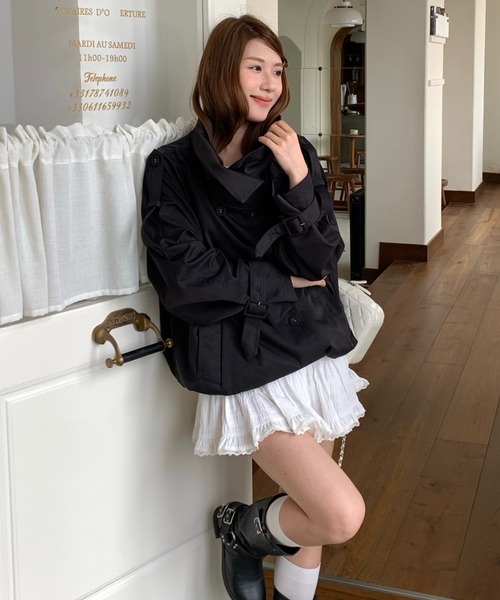 DIAVEL トレンチコート コート 「新色追加」韓国風ショートトレンチ