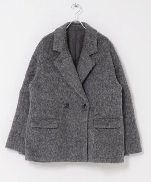 KBF コート アウター シャギーテーラードジャケット チャコールグレー ケービーエフ KBF シャギーテーラードジャケット （チャコールグレー