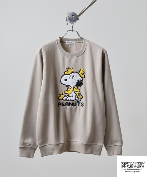 PEANUTS トレーナー スウェット サガラ刺繍 裏起毛トレーナー メンズ