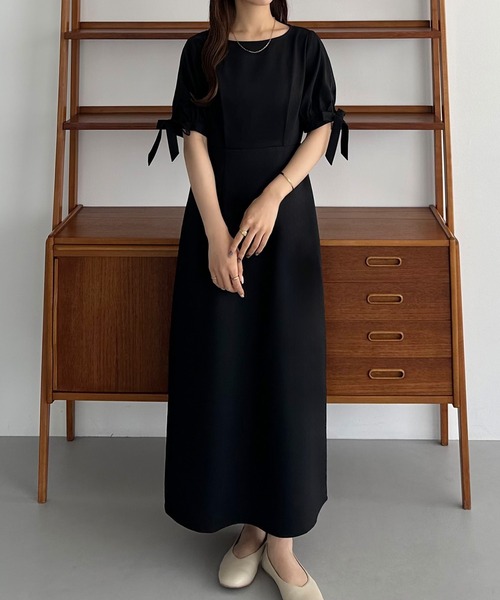 「callautia」 半袖ワンピース LARGE ブラック レディース_画像4