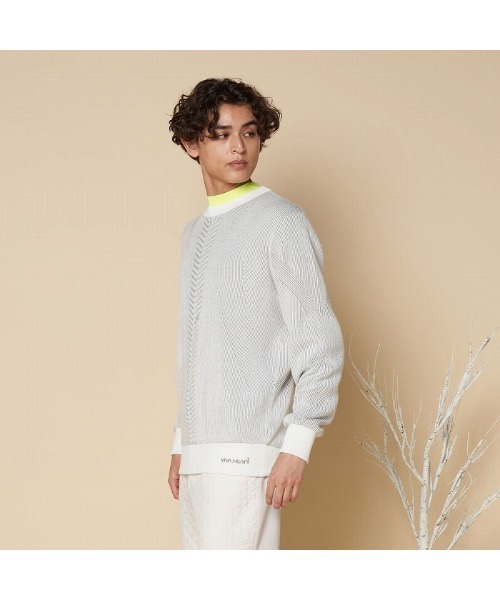 ビバハート メンズセーター 裏地付き 48サイズ 美品 VIVA HEART（ビバハート） セーター ニット 「VIVA HEART/GOLF」裏地