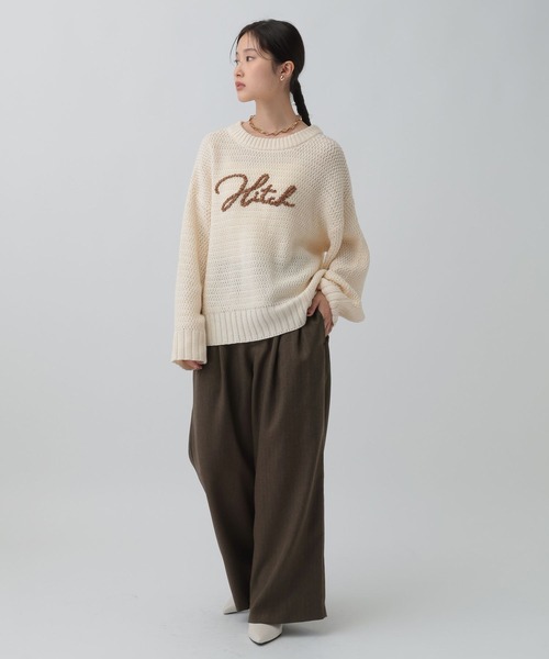 グレまむ様 LEPSIM（レプシィム） ニット セーター 5ゲージ編み柄モールロゴプル