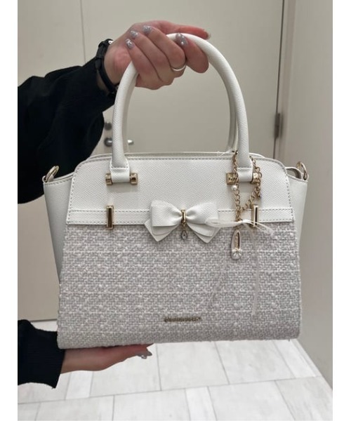 サマンサベガ（Samantha Vega ）/ラメツイードアクセントリボンハンドバッグ Samantha Vega（サマンサベガ） ハンドバッグ ラメツイードアクセント