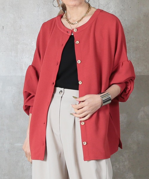 CLANE - CLANE(クラネ) カーディガン サイズ1 S レディース - レッド 長袖 CLANE（レディースカーディガン、ボレロ）（色：レッド系）｜トップス