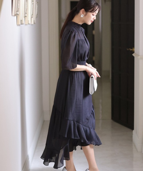 「PourVous」 半袖ワンピース M ベージュ レディース_画像3
