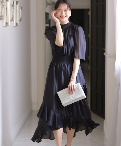 「PourVous」 半袖ワンピース M ベージュ レディース_画像5