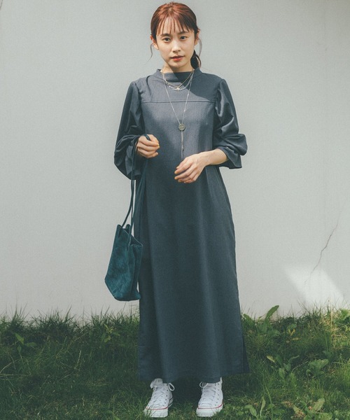 「haco!」 長袖ワンピース X-LARGE グリーン レディース_画像9