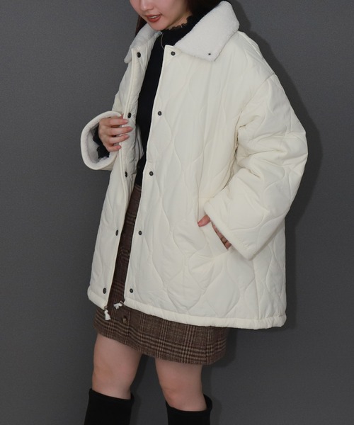 libelle more（リベル モア） ブルゾン アウター 中綿キルト×ボア