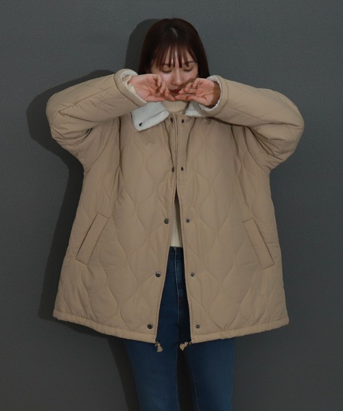 libelle more（リベル モア） ブルゾン アウター 中綿キルト×ボア