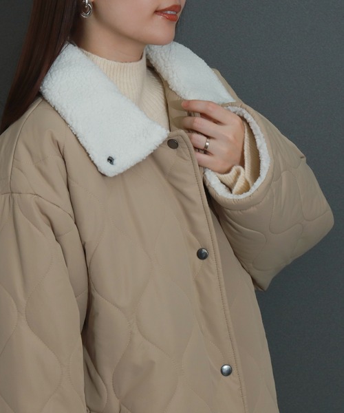 libelle more（リベル モア） ブルゾン アウター 中綿キルト×ボア