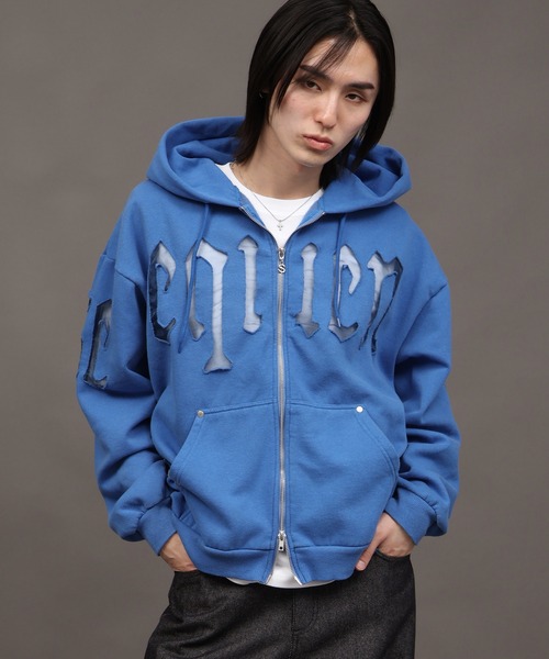 パーカー 「SEQUENZ/シークエンズ」SEE-THROUGH LOGO ZIP P/K メンズ