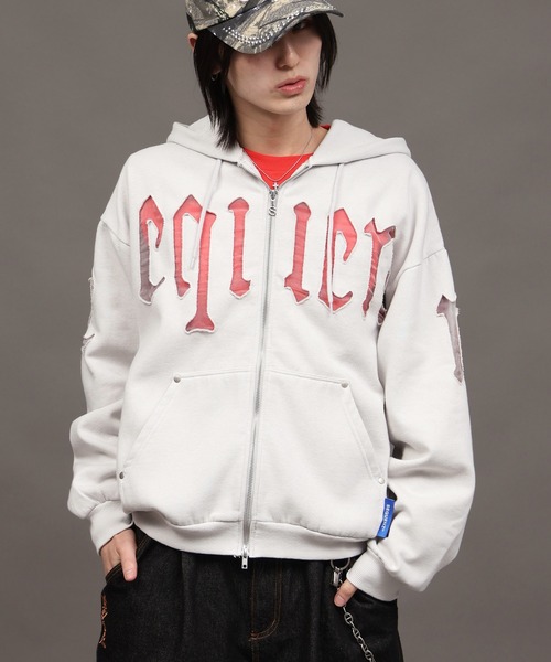 パーカー 「SEQUENZ/シークエンズ」SEE-THROUGH LOGO ZIP P/K メンズ