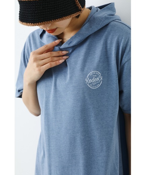 「RODEO CROWNS WIDE BOWL」 半袖ワンピース FREE グレー×ホワイト レディース_画像5