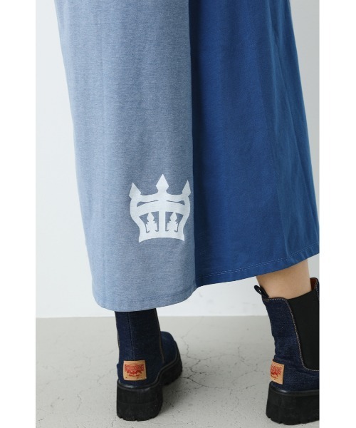 「RODEO CROWNS WIDE BOWL」 半袖ワンピース FREE グレー×ホワイト レディース_画像8