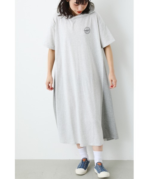 「RODEO CROWNS WIDE BOWL」 半袖ワンピース FREE グレー×ホワイト レディース_画像9