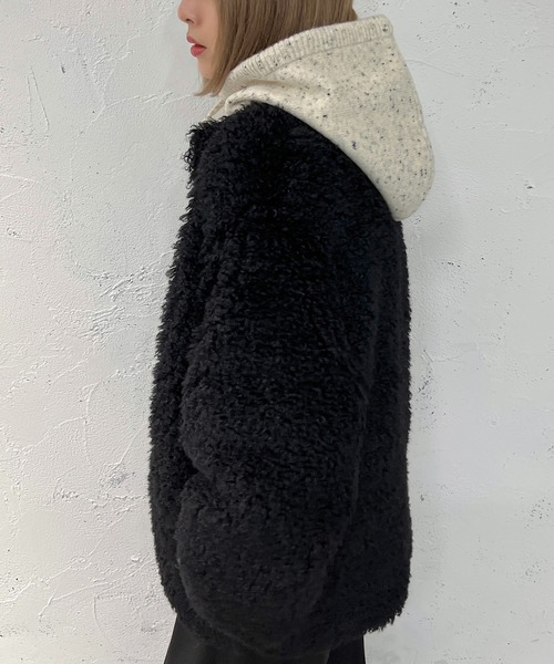 「apres jour mignon」 ノーカラーコート X-LARGE ブラック レディース_画像5