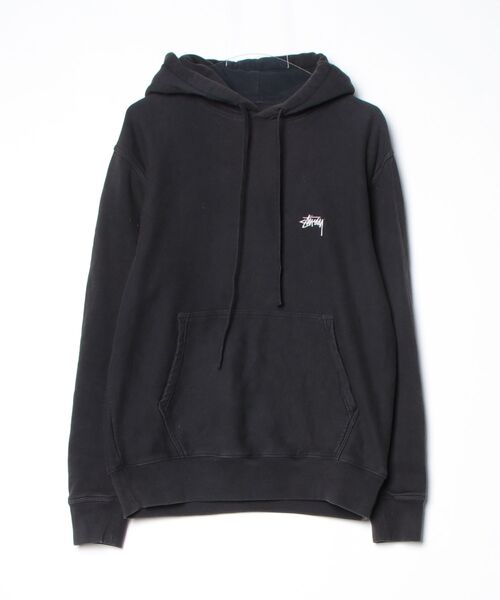 STUSSY（ステューシー） ワンポイントプルオーバーパーカー S ブラック