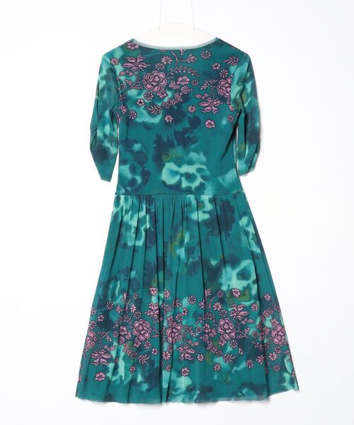 「VIVIENNE TAM」 花柄半袖ワンピース 1 ブルー レディース_画像2