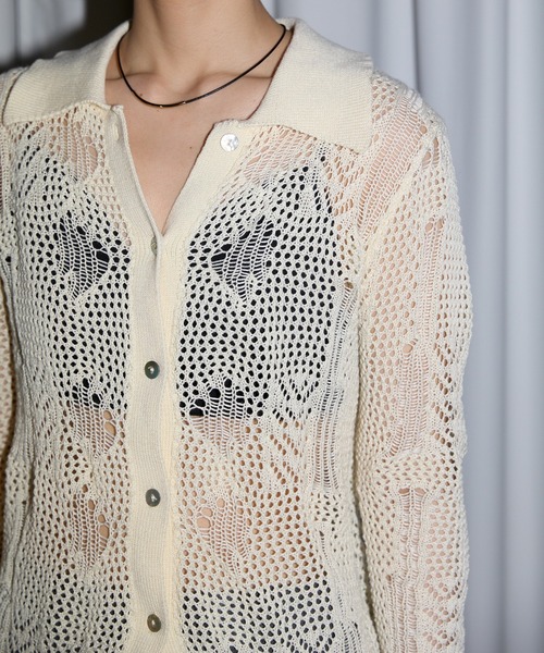 「leimn」 長袖ニット M ブラック×ホワイト レディース_画像4