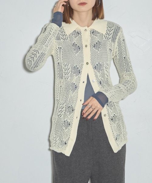 「leimn」 長袖ニット M ブラック×ホワイト レディース_画像5